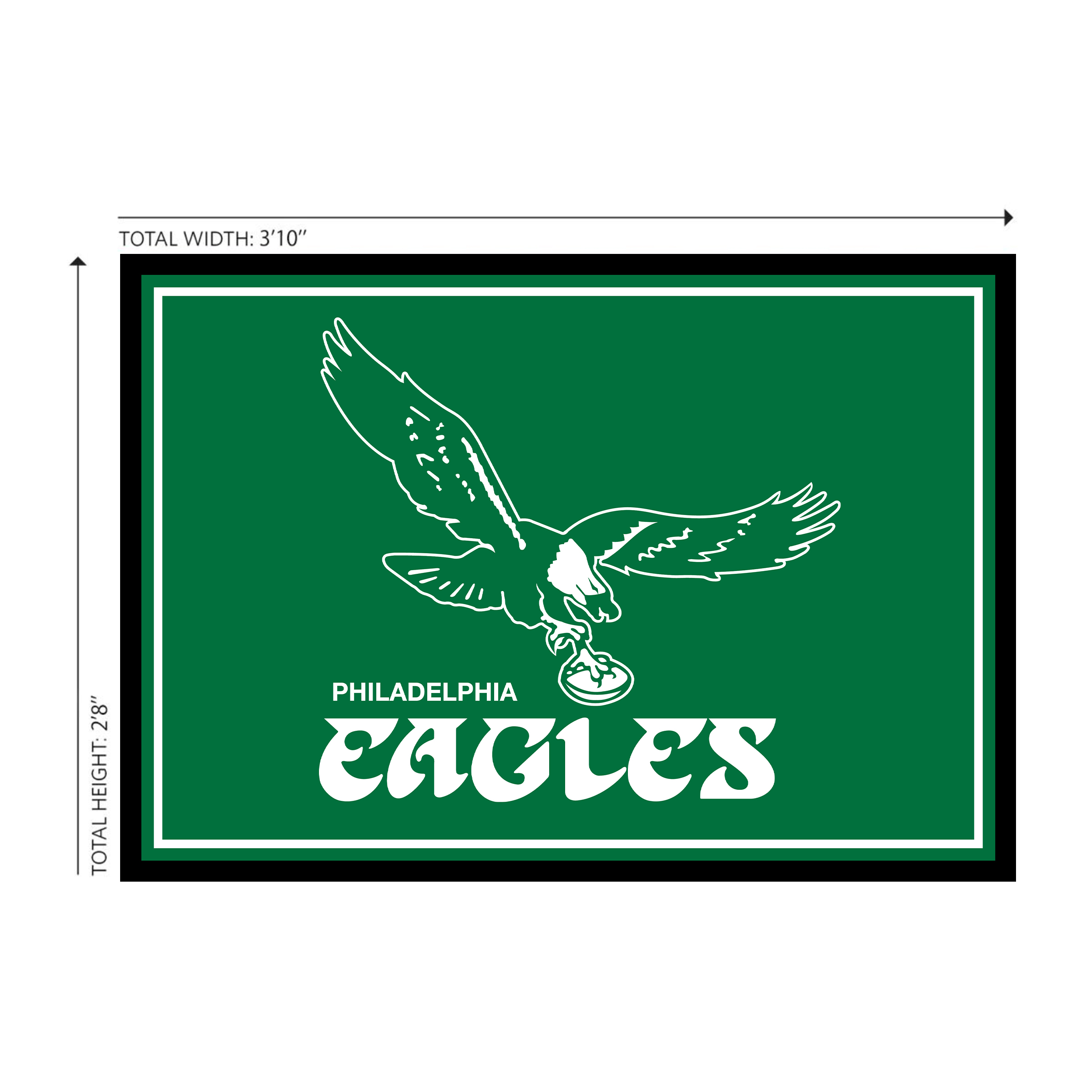 vintage philadelphia eagles 3x4 officially licensed nfl area rug