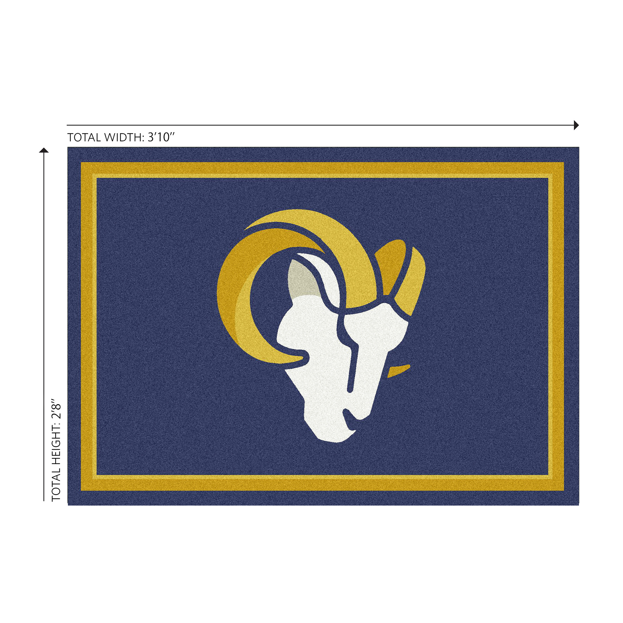 los angeles rams 3x4 spirit area rug usa made