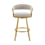 30" Taupe and Gold Swivel Bar Stool with Armrests & Bucket Seat 12 30" Taupe and Gold Swivel Bar Stool with Armrests & Bucket Seat