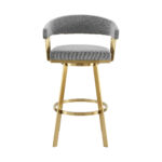30" Gray and Gold Swivel Bar Stool with Armrests (38" Overall Height) 12 30" Gray and Gold Swivel Bar Stool with Armrests (38" Overall Height)