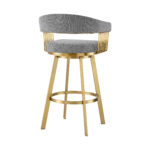30" Gray and Gold Swivel Bar Stool with Armrests (38" Overall Height) 14 30" Gray and Gold Swivel Bar Stool with Armrests (38" Overall Height)