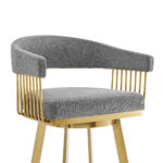 30" Gray and Gold Swivel Bar Stool with Armrests (38" Overall Height) 17 30" Gray and Gold Swivel Bar Stool with Armrests (38" Overall Height)
