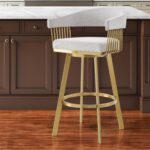 26” Silver & Gold Swivel Low Back Counter Height Bar Stool 10 26” Silver & Gold Swivel Low Back Counter Height Bar Stool