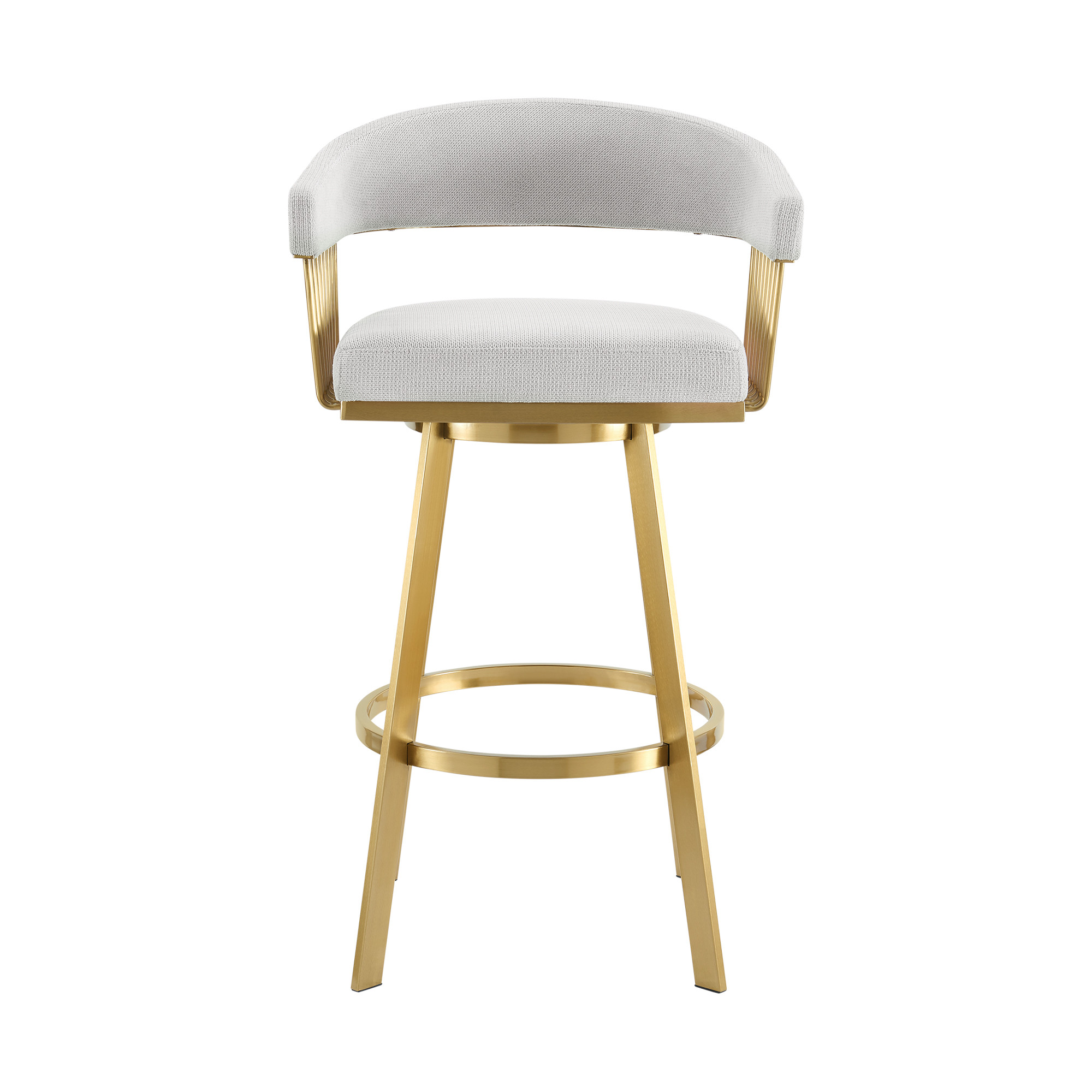 26” Silver & Gold Swivel Low Back Counter Height Bar Stool 2 26” Silver & Gold Swivel Low Back Counter Height Bar Stool - Image 2