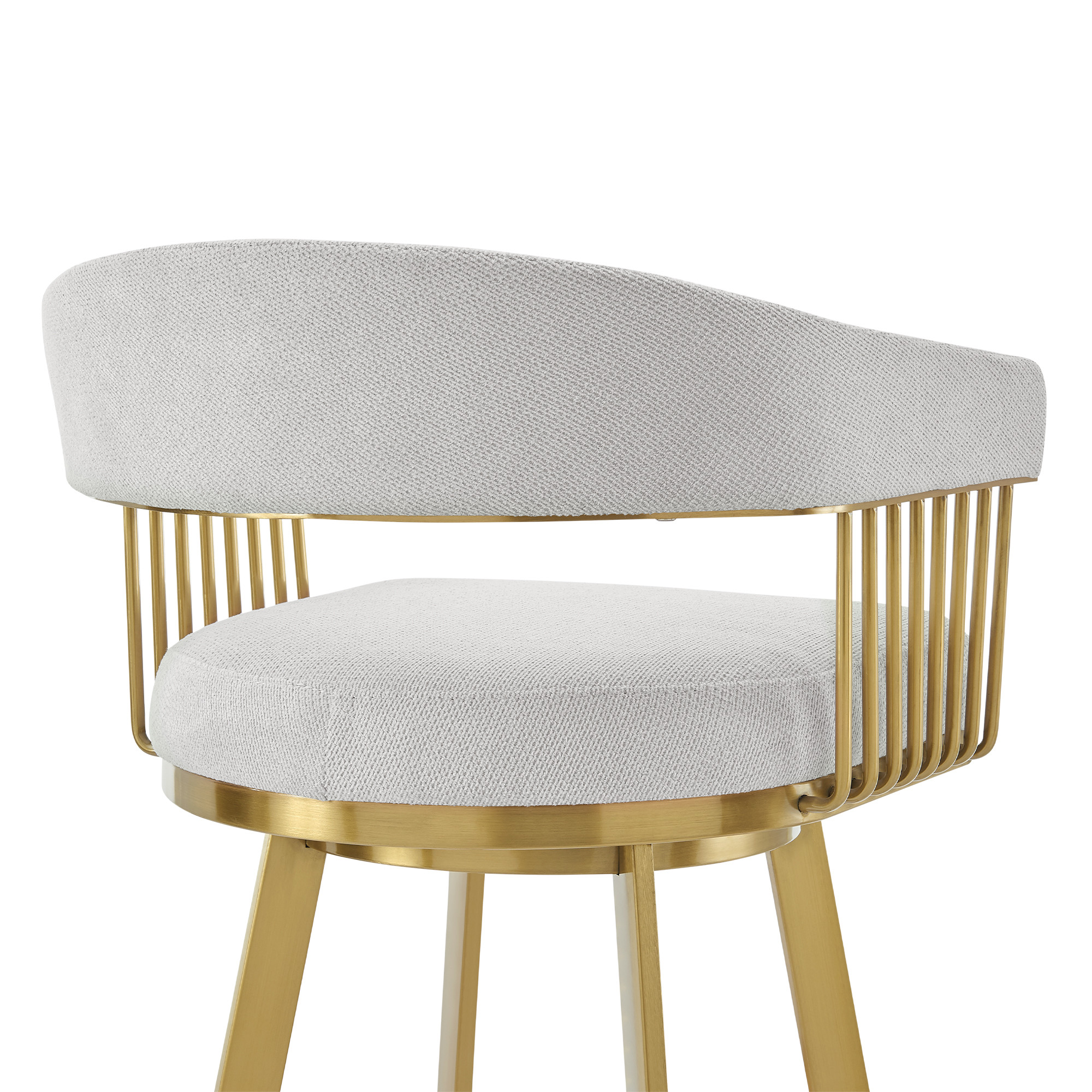 26” Silver & Gold Swivel Low Back Counter Height Bar Stool 8 26” Silver & Gold Swivel Low Back Counter Height Bar Stool - Image 8