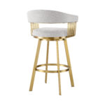30” Silver and Gold Swivel Bar Stool with Armrests 13 30” Silver and Gold Swivel Bar Stool with Armrests