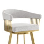 30” Silver and Gold Swivel Bar Stool with Armrests 16 30” Silver and Gold Swivel Bar Stool with Armrests