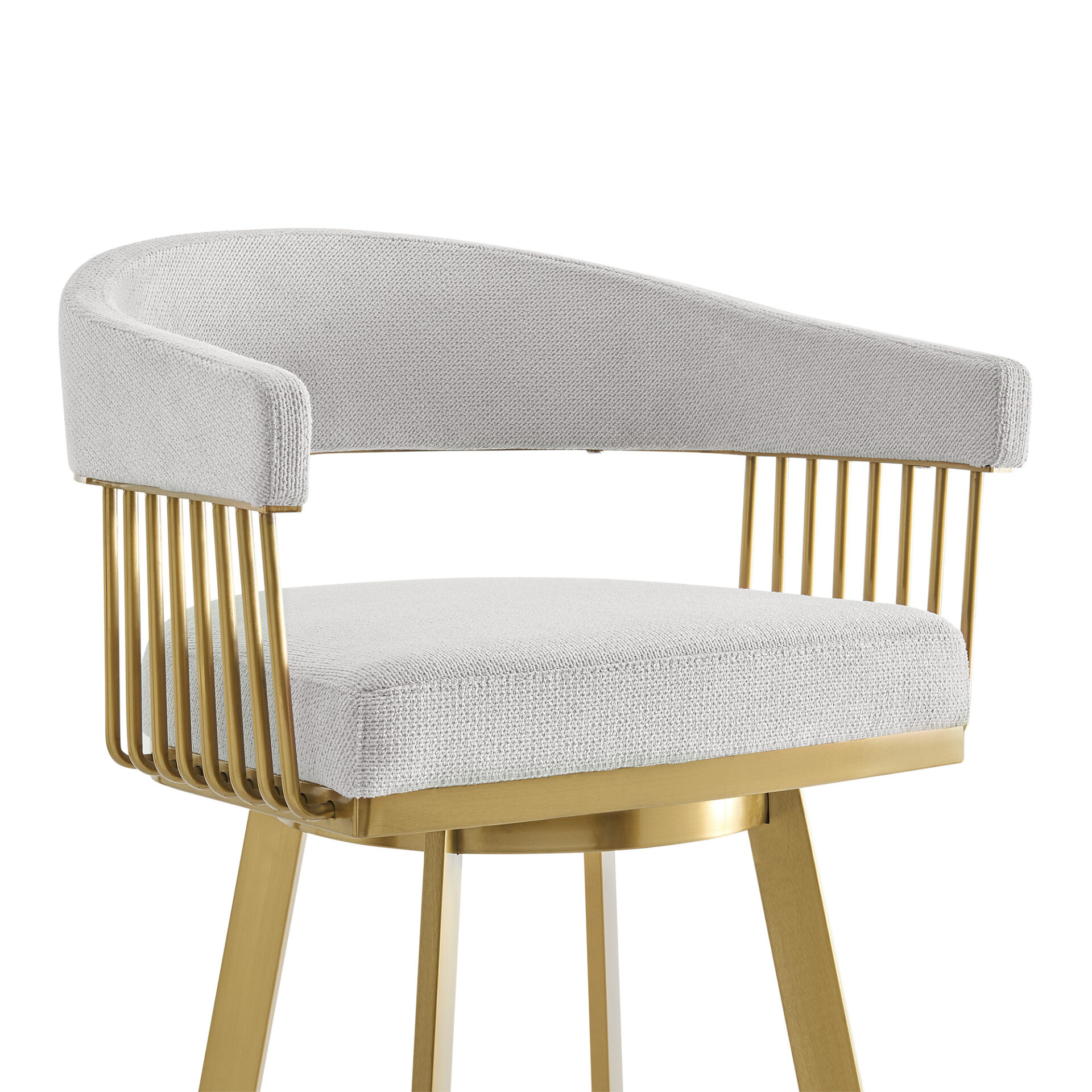 30” Silver and Gold Swivel Bar Stool with Armrests 7 30” Silver and Gold Swivel Bar Stool with Armrests - Image 7