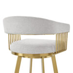 30” Silver and Gold Swivel Bar Stool with Armrests 17 30” Silver and Gold Swivel Bar Stool with Armrests