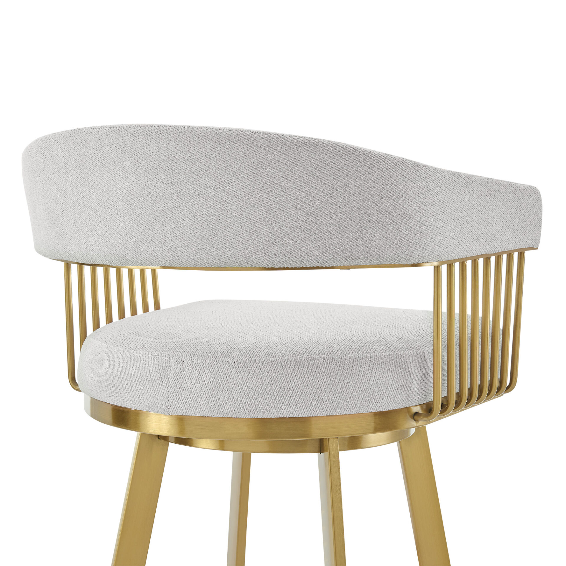 30” Silver and Gold Swivel Bar Stool with Armrests 8 30” Silver and Gold Swivel Bar Stool with Armrests - Image 8