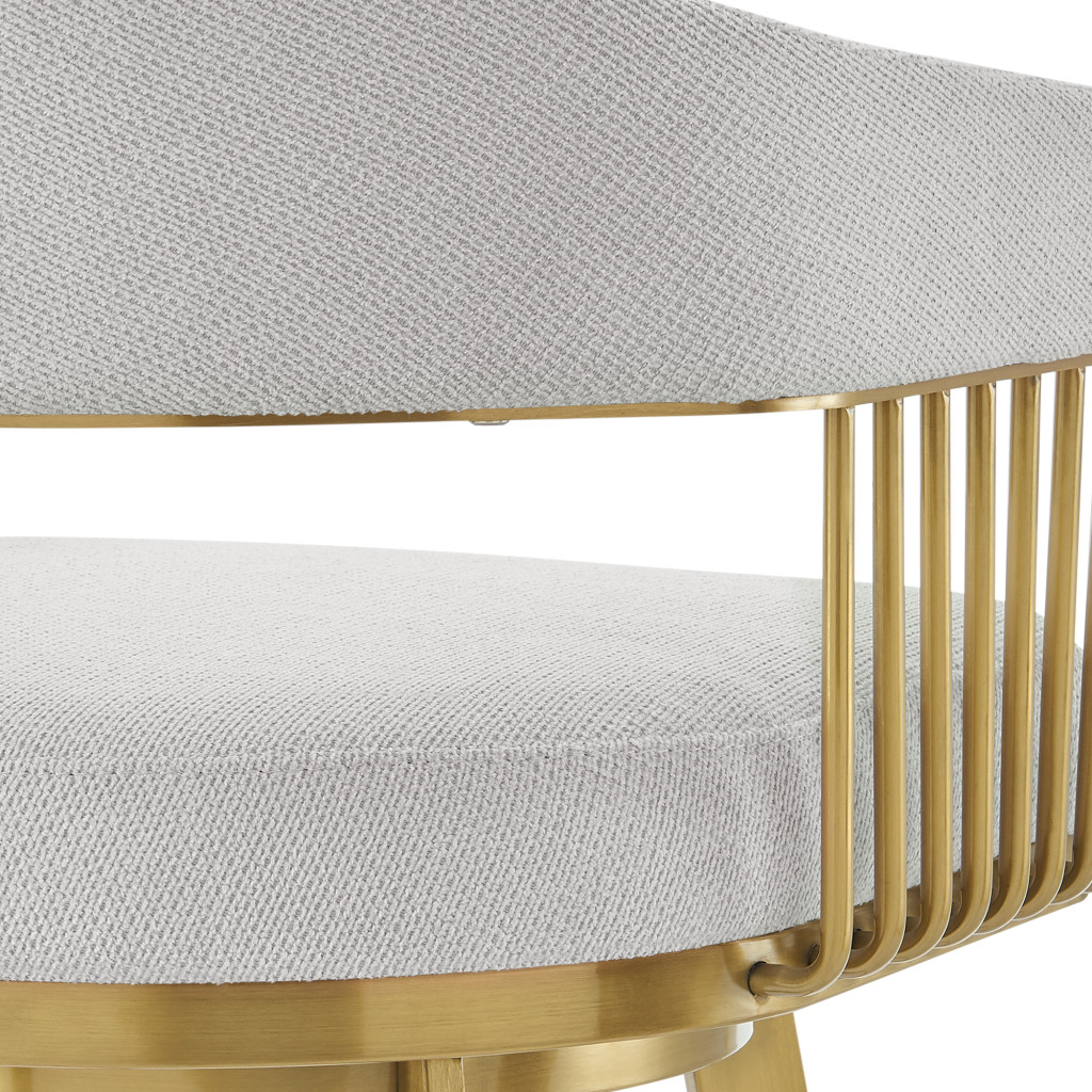 30” Silver and Gold Swivel Bar Stool with Armrests 9 30” Silver and Gold Swivel Bar Stool with Armrests - Image 9