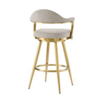 30" Taupe and Gold Swivel Bar Stool with Armrests & Square Seat 13 30" Taupe and Gold Swivel Bar Stool with Armrests & Square Seat