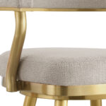 30" Taupe and Gold Swivel Bar Stool with Armrests & Square Seat 18 30" Taupe and Gold Swivel Bar Stool with Armrests & Square Seat