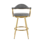 30" Gray and Gold Swivel Bar Stool with Armrests (41" Overall Height) 11 30" Gray and Gold Swivel Bar Stool with Armrests (41" Overall Height)