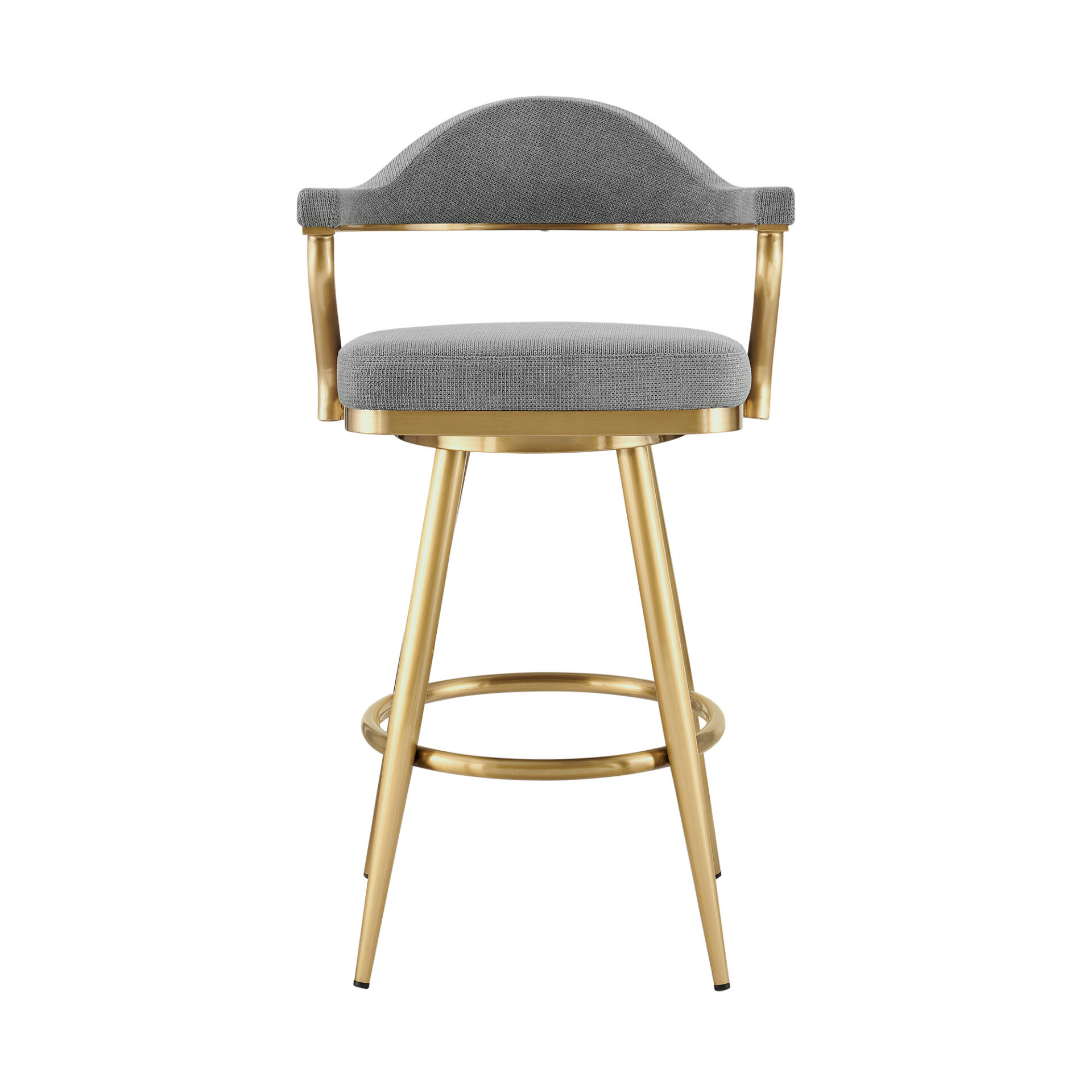 30" Gray and Gold Swivel Bar Stool with Armrests (41" Overall Height) 2 30" Gray and Gold Swivel Bar Stool with Armrests (41" Overall Height) - Image 2