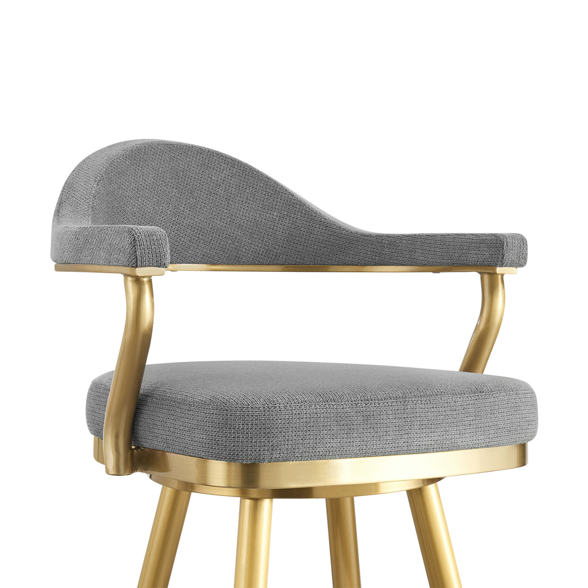30" Gray and Gold Swivel Bar Stool with Armrests (41" Overall Height) 7 30" Gray and Gold Swivel Bar Stool with Armrests (41" Overall Height) - Image 7