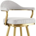 26" Silver and Gold Swivel Bar Stool with Armrests 18 26" Silver and Gold Swivel Bar Stool with Armrests