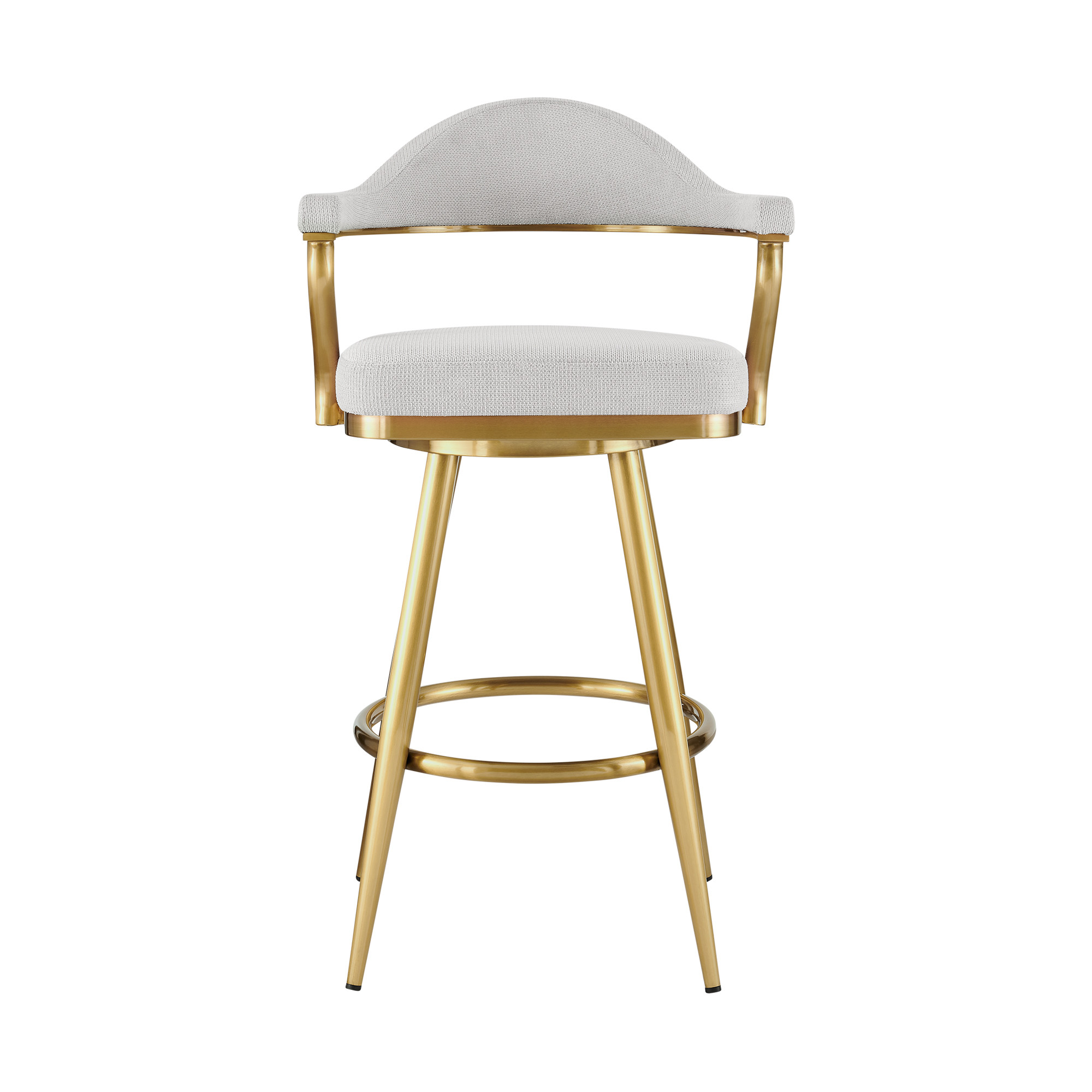 26" Silver and Gold Swivel Bar Stool with Armrests 2 26" Silver and Gold Swivel Bar Stool with Armrests - Image 2