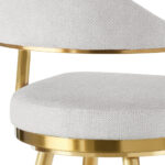 26" Silver and Gold Swivel Bar Stool with Armrests 17 26" Silver and Gold Swivel Bar Stool with Armrests