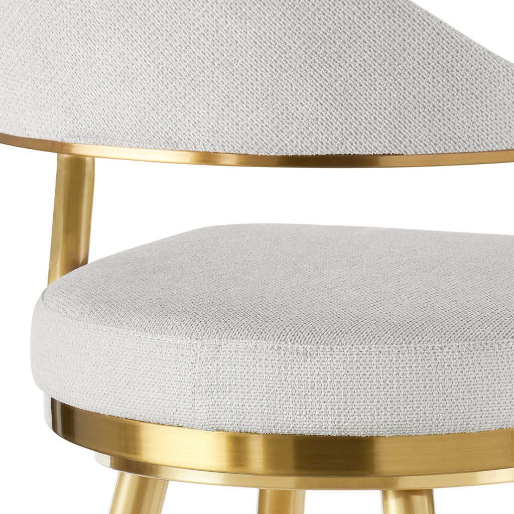 26" Silver and Gold Swivel Bar Stool with Armrests 8 26" Silver and Gold Swivel Bar Stool with Armrests - Image 8