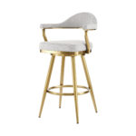 30" Silver and Gold Swivel Bar Stool with Armrests 15 30" Silver and Gold Swivel Bar Stool with Armrests