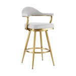30" Silver and Gold Swivel Bar Stool with Armrests 12 30" Silver and Gold Swivel Bar Stool with Armrests