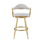 30" Silver and Gold Swivel Bar Stool with Armrests 11 30" Silver and Gold Swivel Bar Stool with Armrests