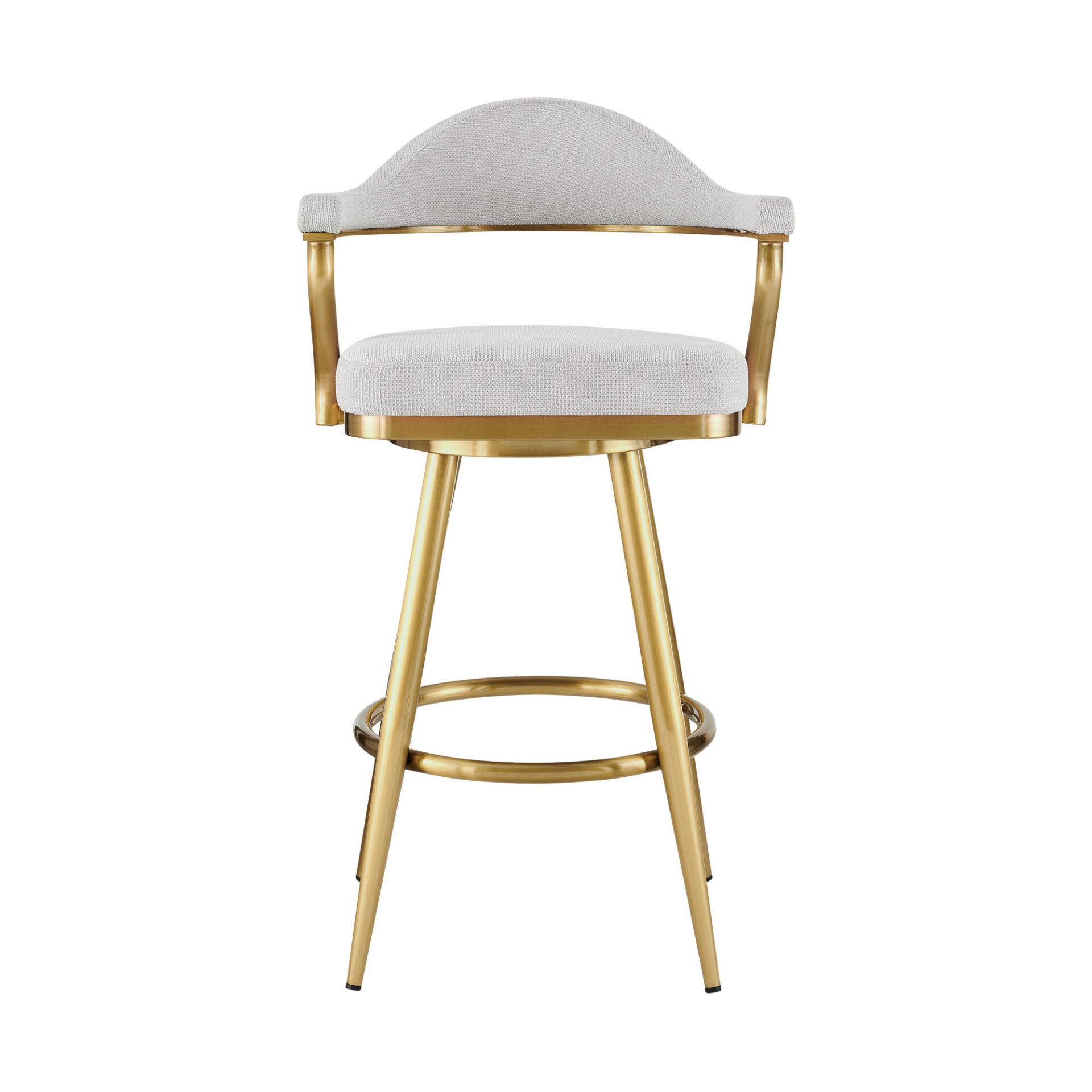 30" Silver and Gold Swivel Bar Stool with Armrests 2 30" Silver and Gold Swivel Bar Stool with Armrests - Image 2