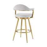 30" Silver and Gold Swivel Bar Stool with Armrests 13 30" Silver and Gold Swivel Bar Stool with Armrests