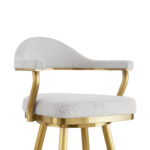 30" Silver and Gold Swivel Bar Stool with Armrests 16 30" Silver and Gold Swivel Bar Stool with Armrests