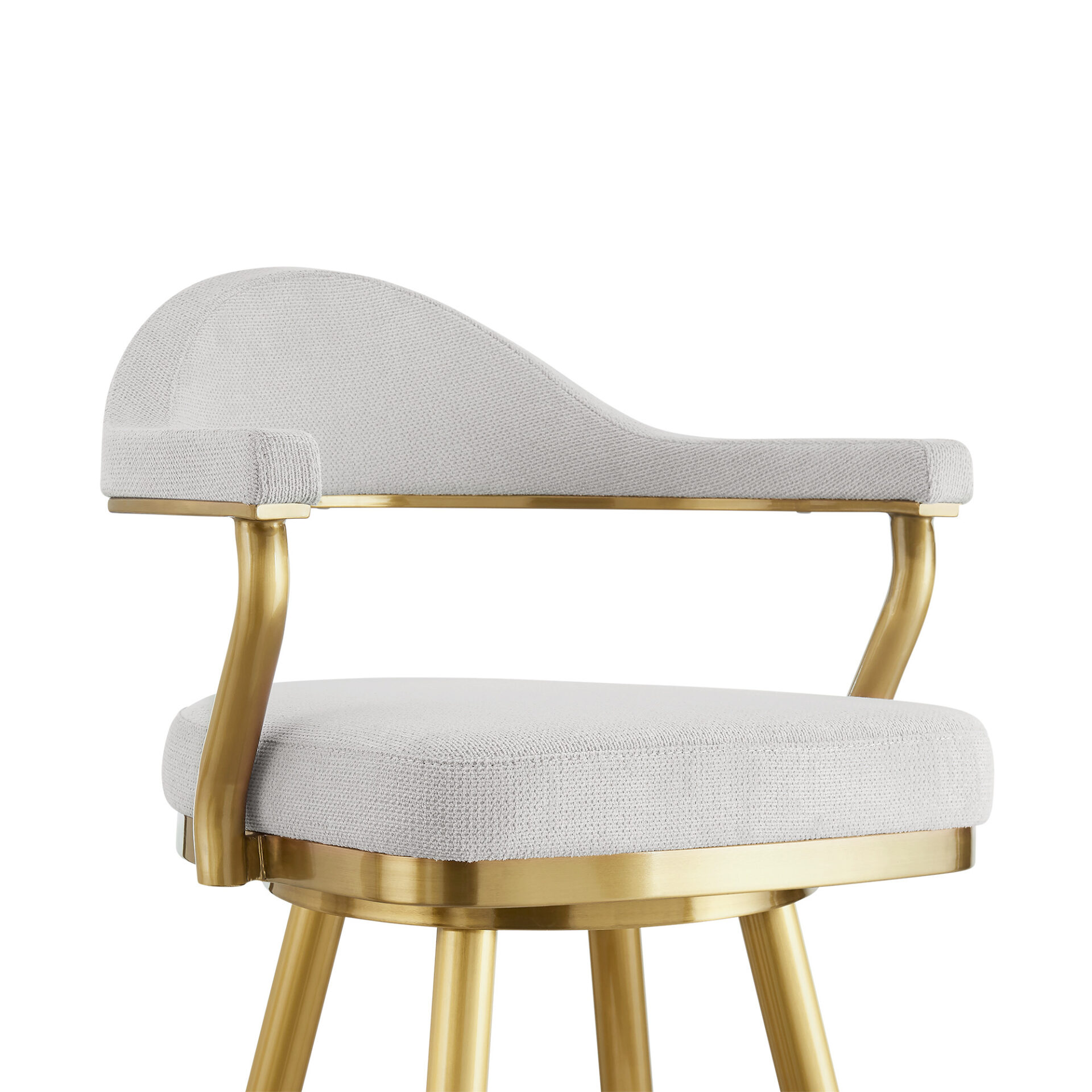 30" Silver and Gold Swivel Bar Stool with Armrests 7 30" Silver and Gold Swivel Bar Stool with Armrests - Image 7