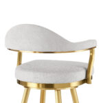30" Silver and Gold Swivel Bar Stool with Armrests 17 30" Silver and Gold Swivel Bar Stool with Armrests
