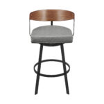 30" Gray Brown Faux Leather Swivel Bar Stool with Arms 11 30" Gray Brown Faux Leather Swivel Bar Stool with Arms