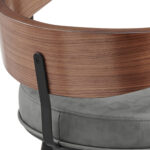 30" Gray Brown Faux Leather Swivel Bar Stool with Arms 18 30" Gray Brown Faux Leather Swivel Bar Stool with Arms