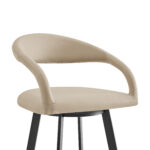 30" Beige and Black Swivel Bar Stool with Armrests 16 30" Beige and Black Swivel Bar Stool with Armrests