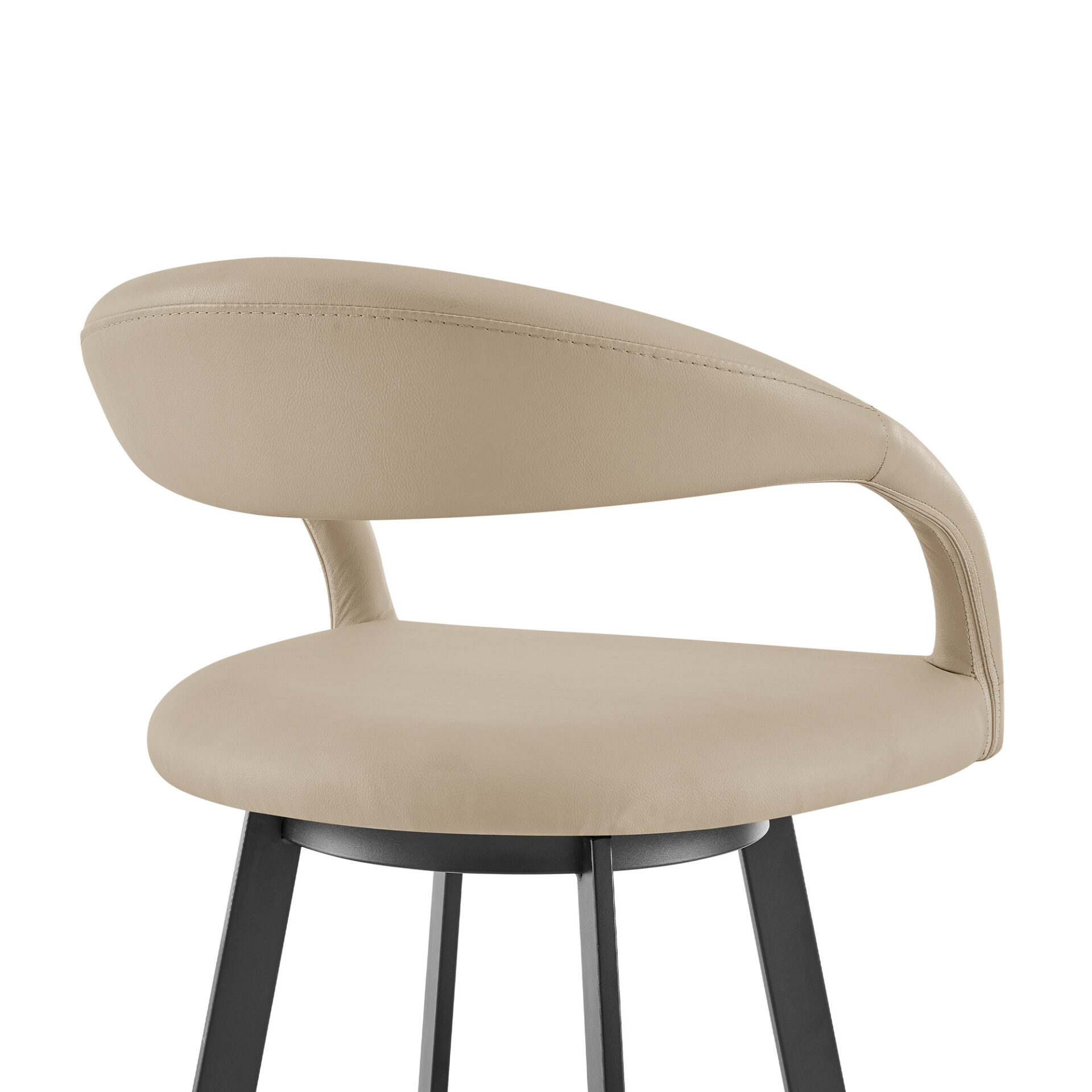 30" Beige and Black Swivel Bar Stool with Armrests 8 30" Beige and Black Swivel Bar Stool with Armrests - Image 8