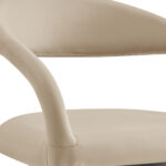 30" Beige and Black Swivel Bar Stool with Armrests 18 30" Beige and Black Swivel Bar Stool with Armrests