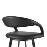 30" Black Faux Leather Swivel Bar Stool with Armrests 15 30" Black Faux Leather Swivel Bar Stool with Armrests