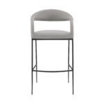30" Light Gray and Black Faux Leather Modern Bar Stool 11 30" Light Gray and Black Faux Leather Modern Bar Stool