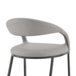 30" Light Gray and Black Faux Leather Modern Bar Stool 17 30" Light Gray and Black Faux Leather Modern Bar Stool