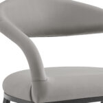 30" Light Gray and Black Faux Leather Modern Bar Stool 18 30" Light Gray and Black Faux Leather Modern Bar Stool