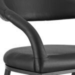 30" Black Faux Leather and Iron Low Back Bar Stool 18 30" Black Faux Leather and Iron Low Back Bar Stool