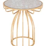 Gold Silo Side Table with White Round Top 11 Gold Silo Side Table with White Round Top