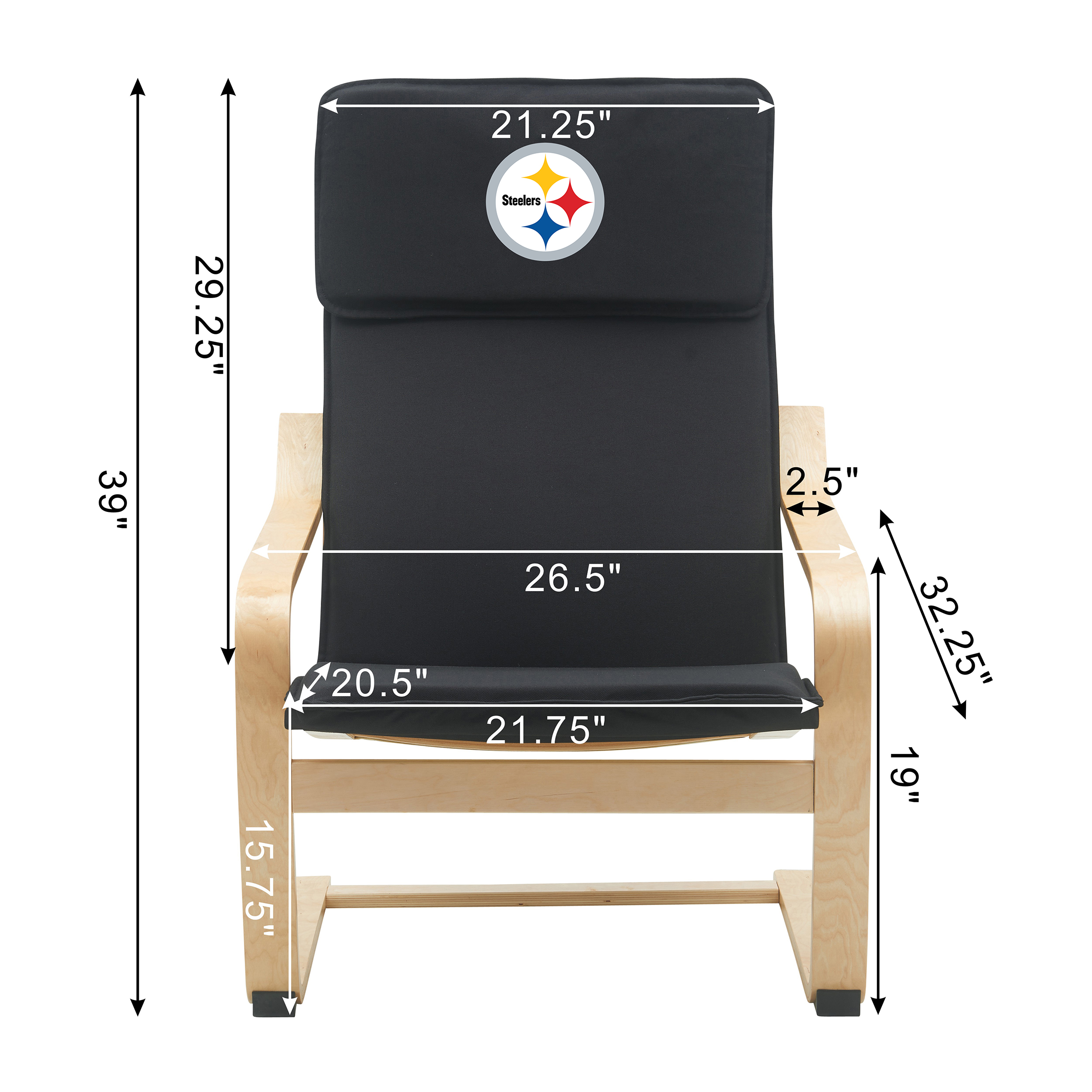 pittsburgh steelers embroidered birch bentwood accent chair