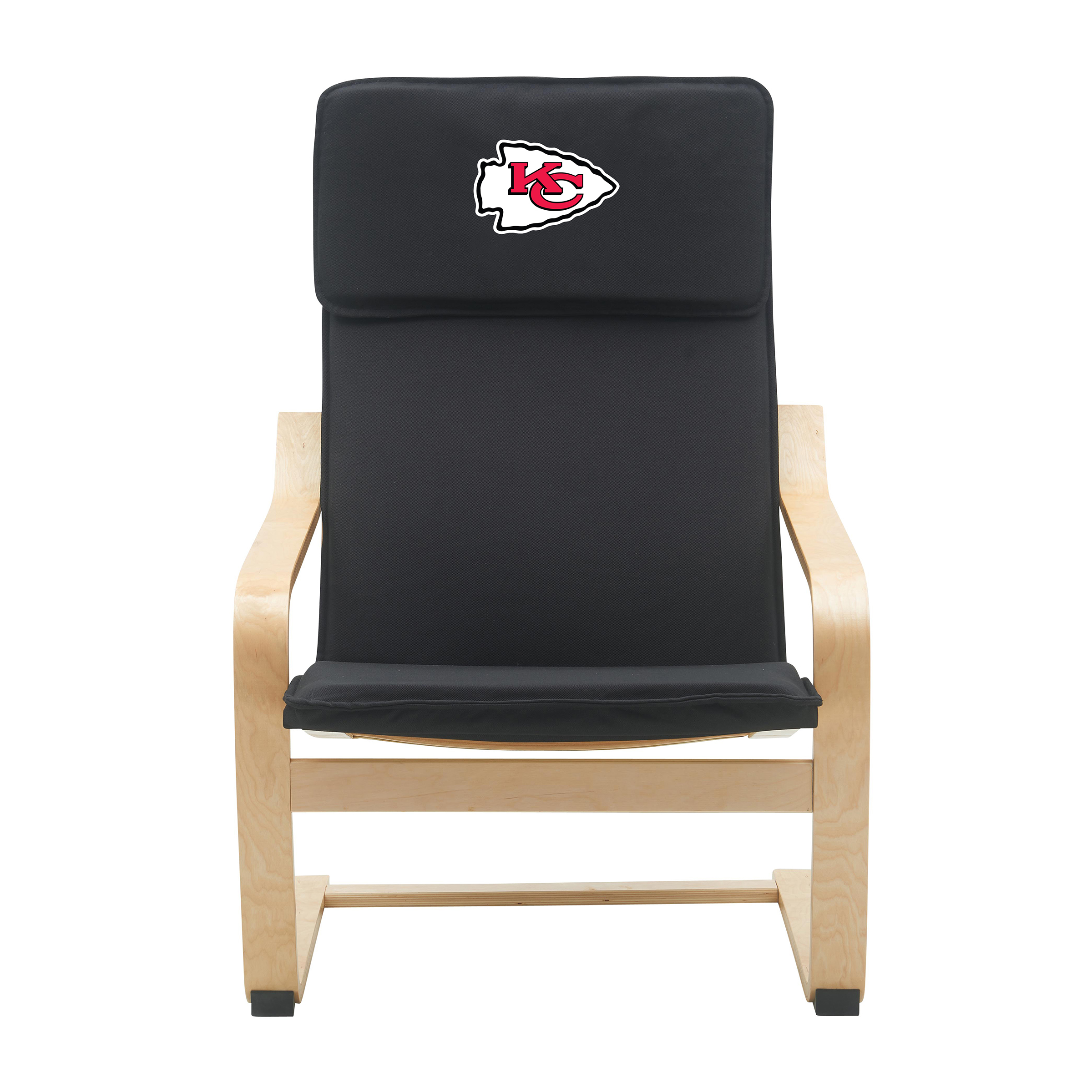 kansas city chiefs embroidered birch bentwood accent chair