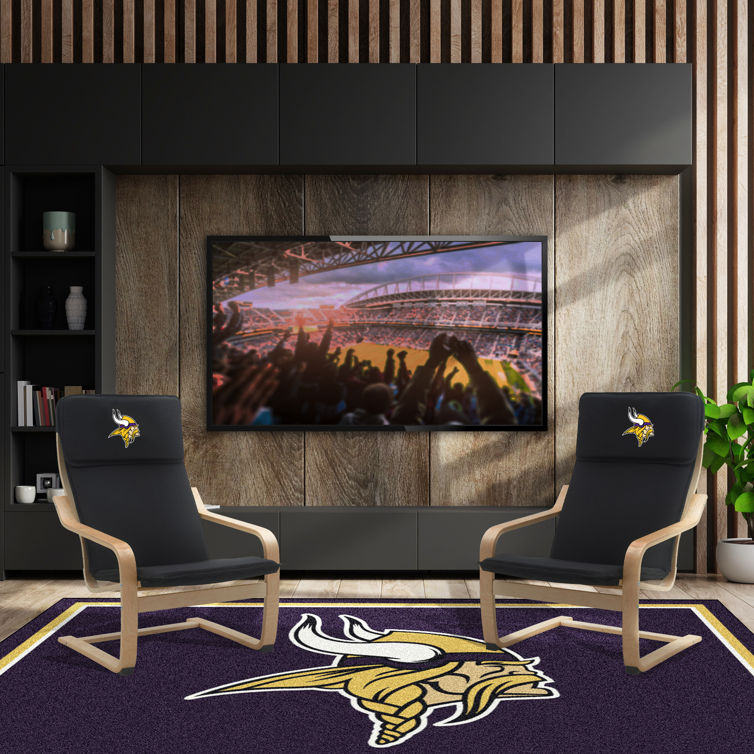 minnesota vikings embroidered birch bentwood accent chair