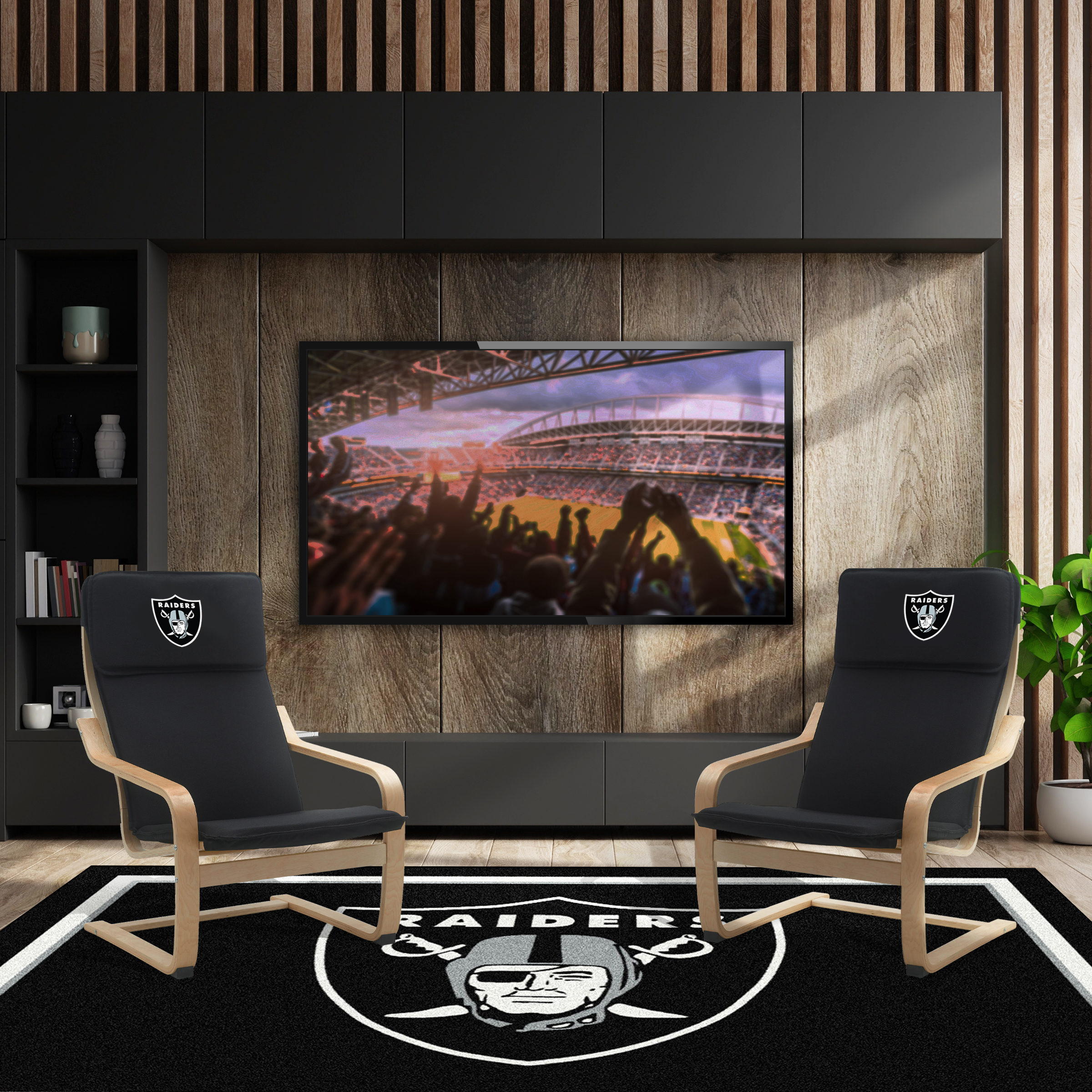 las vegas raiders embroidered birch bentwood accent chair