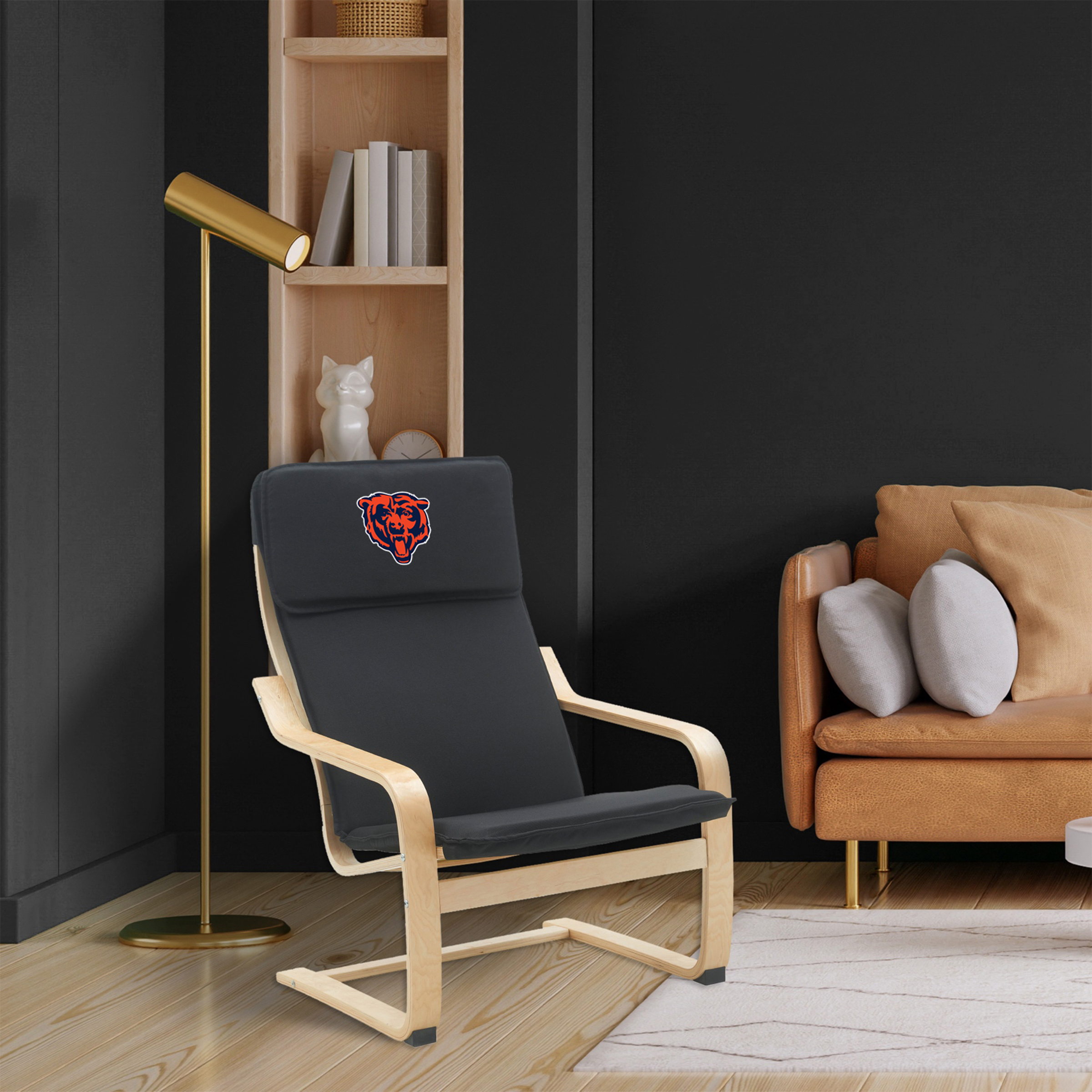chicago bears embroidered birch bentwood accent chair