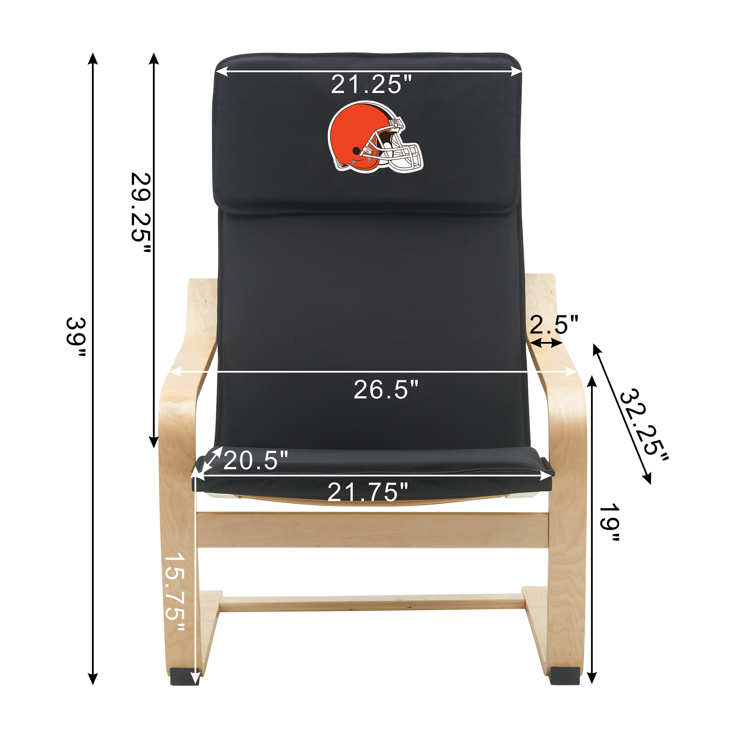 cleveland browns embroidered birch bentwood accent chair