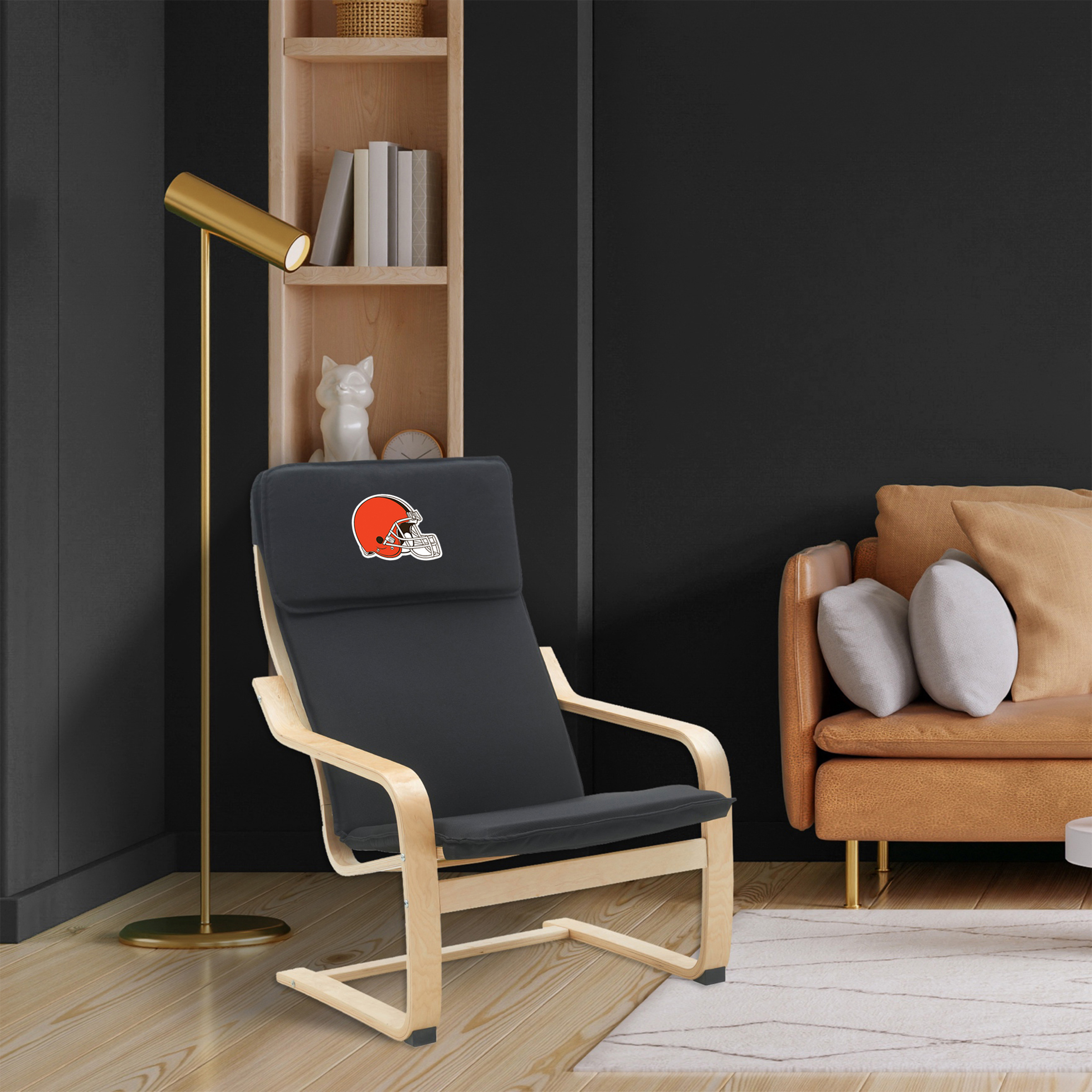 cleveland browns embroidered birch bentwood accent chair
